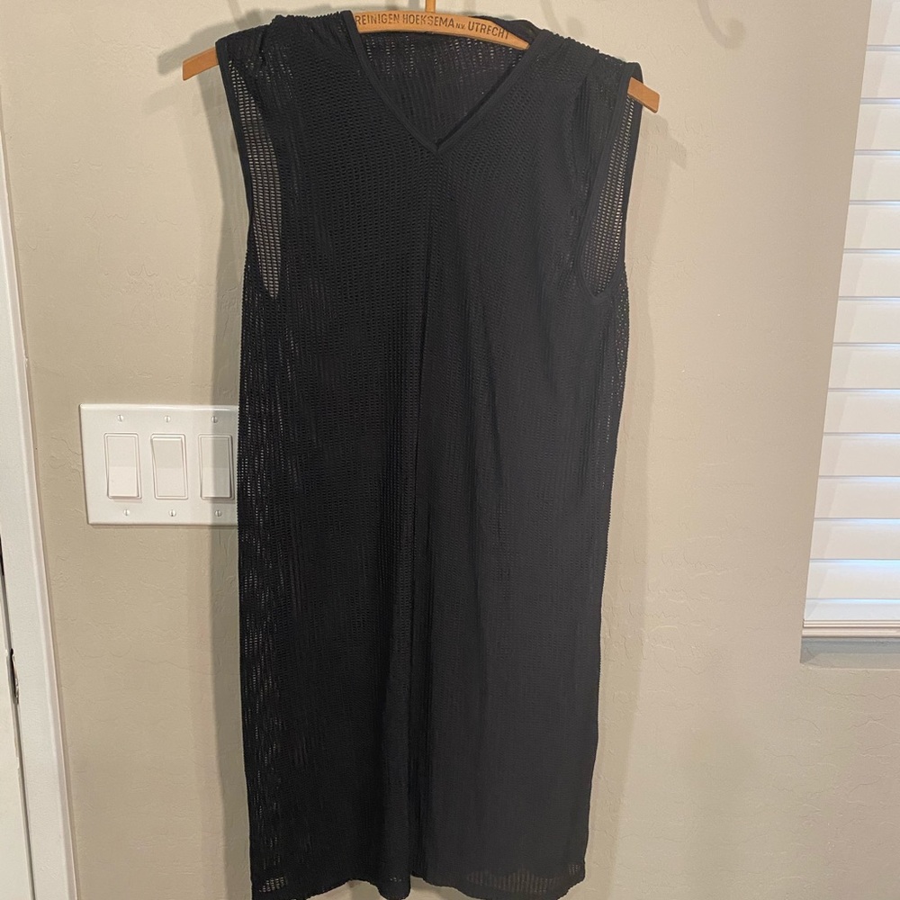 Black Poolside Coverup Dress, Size Medium